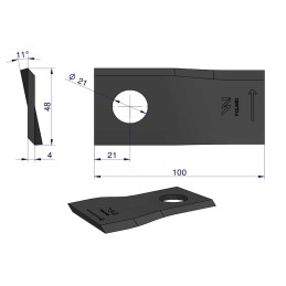 Vejapjovės peilis 100x48x4x21 kairėje 25 vnt