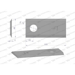 Vejapjovės peilis 103x48x4mm 25 vnt