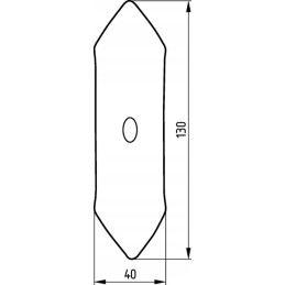 Noragas 127x40x6 mm, apverčiamas plokščias, 1 skylė