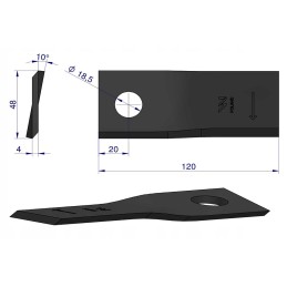 Vejapjovės peilis 120x48x4x18 5 dešinės 25 vnt