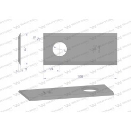 Vejapjovės peilis 108x46x3mm 25 vnt