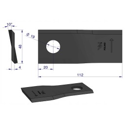 Vejapjovės peilis 112x48x4x19 kairysis 25 vnt