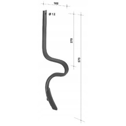 Pėdsakai naikintuvai 32x10x570 mm su noragėliais