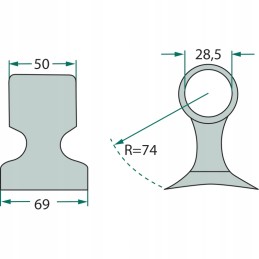 Plaktukas 69x50 mm skylė 28 5 mulčiavimui Mulag
