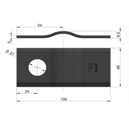 Čekiškas rotorinis šienapjovės peilis 109mm 25 vnt