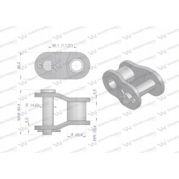 Pramoninė grandinės grandis p24ah 1 ansi 2 vnt