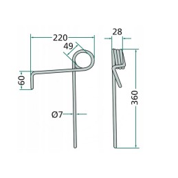 Sėjamosios akėčių noragai 3408200 18010 plieniniai