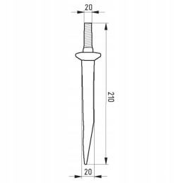 Tiesūs akėčių noragai M20 20x210 mm