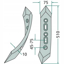 Dešinysis dviejų krypčių noragas, susuktas 180101 10453