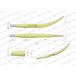 Krautuvas, lenktas l 480mm apvalus griebtuvas