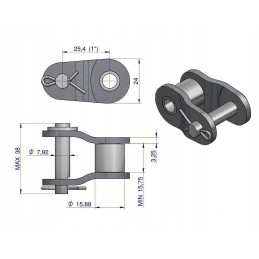 Grandinės jungtis sustiprinta r1 1 10 vnt