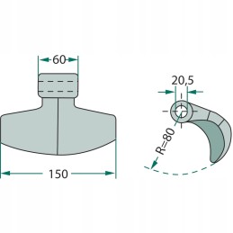 Plaktukas plaktukas 150x60 mm skylė 20 5 mm cosmag