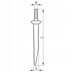 Tiesūs akėčių noragai M16 16x170 mm