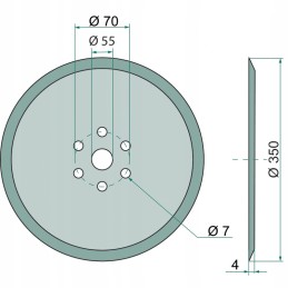 Noragėlių diskas lygus oe 350 x 4 mm 1800560020