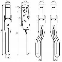 Rinkinys spaustukų priekabos šonams, lp, pronar smeigtukai