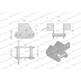 Grandininė spyna su dvipuse jungtimi, 5 vnt