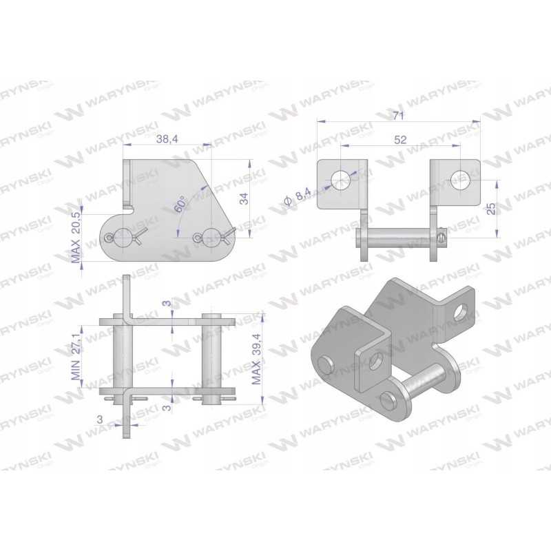 Grandininė spyna su dvipuse jungtimi, 5 vnt