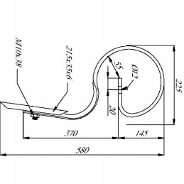 Cp41 spyruoklinis noragas 32x12x590mm tiesus su noragėliais