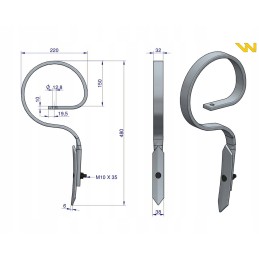 Tiesus prancūziškas spyruoklinis dantis 32x10 Warynski