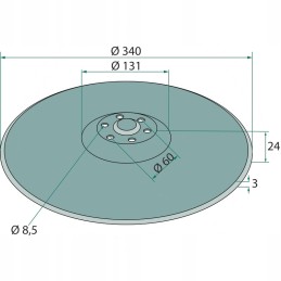 Disko pjovimo lygiai oe 340 x 3 mm 56031 23010201