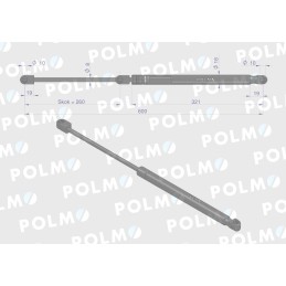 Priekinio galinio lango pavara l max 605mm ca51