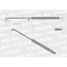 Pavaros galinio lango stoglangis l max 255mm 4316