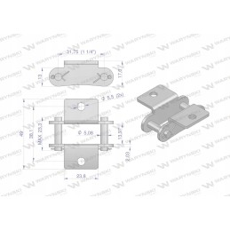 Grandininė spyna su dvipuse jungtimi, Waryn stiliaus