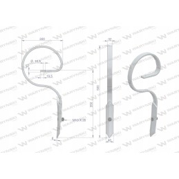 Tiesus spyruoklinis dantis 500 mm Warynski