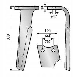 Dešiniojo grėblio aktyviųjų akėčių danties 84231801 keitimas