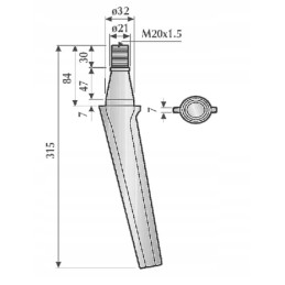 Aktyvių akėčių noragai l 315 mm tinka Remac