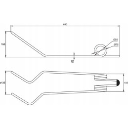 Ac351034 dvigubas grandiklio pirštas oe 10 mm