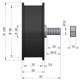 Įtempiklio skriemulių komplektas, lenkiški guoliai Anna Z 644