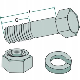 Varžtas su veržle 7 16 unf klasė 12 9