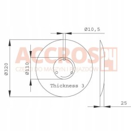 Amazone noragėlių diskas 320x3mm 962292 958445