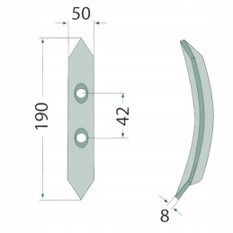 Beicinis noragas, kultivatoriaus letenėlis, 8mm agregatas