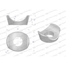Pirštų fiksavimas su pusapvaliu dangteliu d