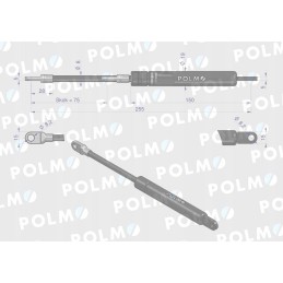 Priekinio stoglangio lango pavara 255mm mf polmo