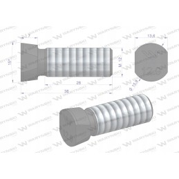 Varžtų komplektas, ovalus, išpjautas iš abiejų pusių, m12x38