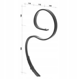 Cp50 spyruoklinis noragas 32x10x540 mm su noragėliais