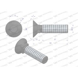 Varžtų komplektas, įtaisytas kamštis d 608 m12x50 mm, 10 klasė