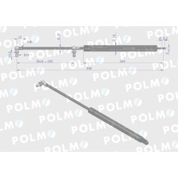 Galinių durų lango pavara 498mm jdeere korpusas polmo