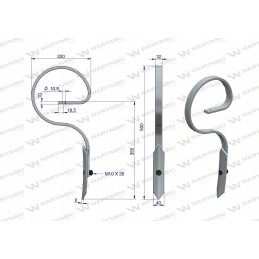 Tiesus spyruoklinis dantis 500 mm Warynski