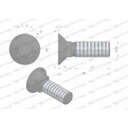 Varžtų komplektas, įtaisytas kamštis d 608 m12x40 mm, 10 klasė