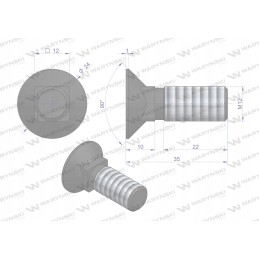 Varžtų komplektas, fiksuojamas kamštis d 608 m12x35 mm, 10 klasė