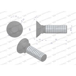 Varžtų komplektas, įtaisytas kamštis d 608 m12x45 mm, 10 klasė
