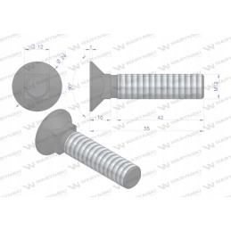 Varžtų komplektas, fiksuojamas kamštis d 608 m12x55 mm, 10 klasė