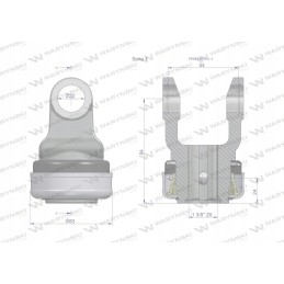 Išorinio veleno šakė su žiedu 22x54 serija