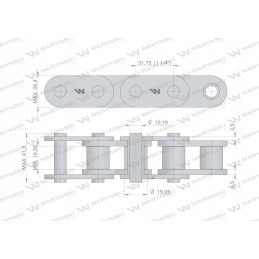 Ritininė grandinė tiesi plokštė 20b 1 r1 1 1 4 5 m