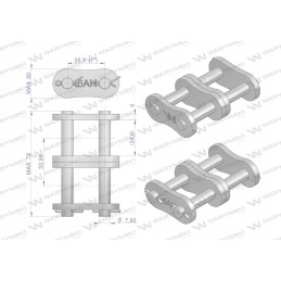 Pramoninė grandinės spyna z16ah 2 ansi a 80h w