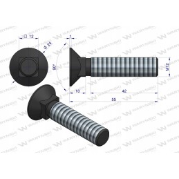 Varžtų komplektas plius m12x55 mm klasė 10 9 warynski 25x